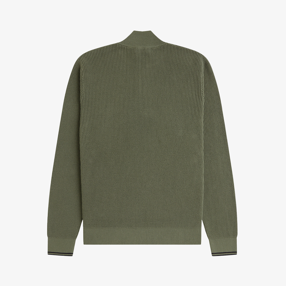 프레드페리 와플 스티치 하프집 니트 로렐리스그린(Fred Perry Waffle Stitch Half Zip Knit Laurel Wreath Green) - 6