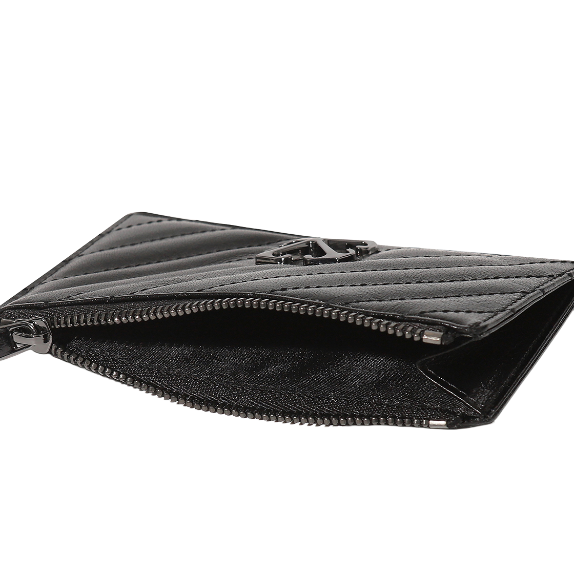 오프화이트 퀼티드 카드 월렛 롱 (블랙)(Off-White Quilted Card Wallet Long (Black)) - 3