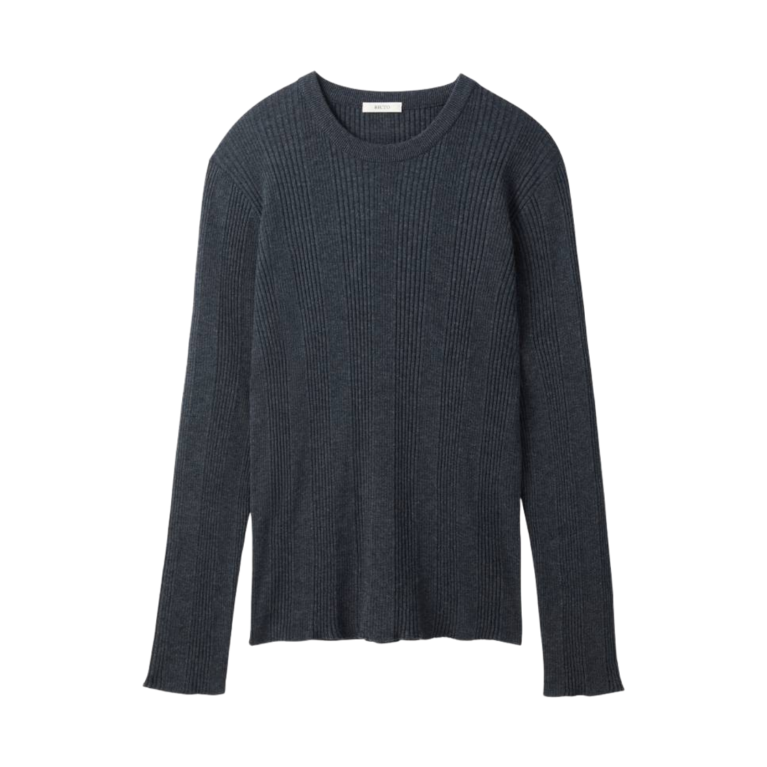RM26WKTP001GR Recto Ribbed Knit Top Charcoal Grey