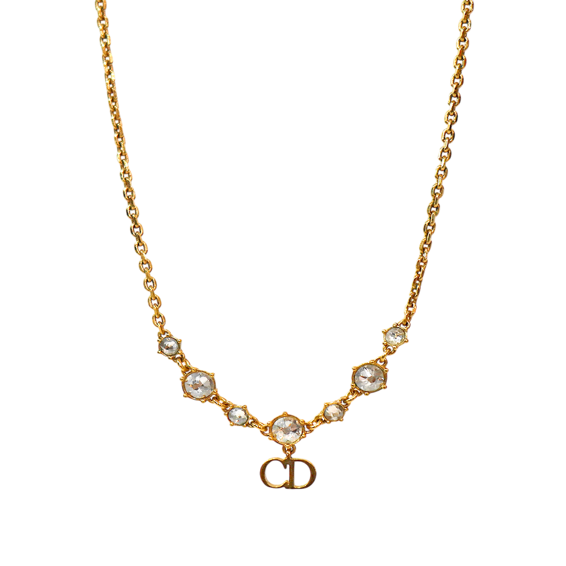 IT6HV9L5NLOF Dior Cubic Claire D Rune Gold Necklace