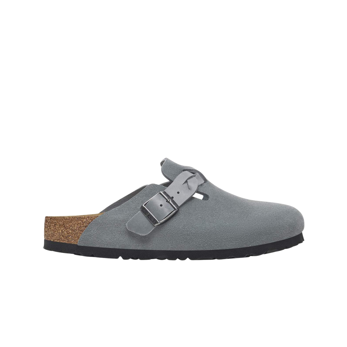 1029114 (W) Birkenstock Boston Braided Suede Leather Basalt Gray - Regular