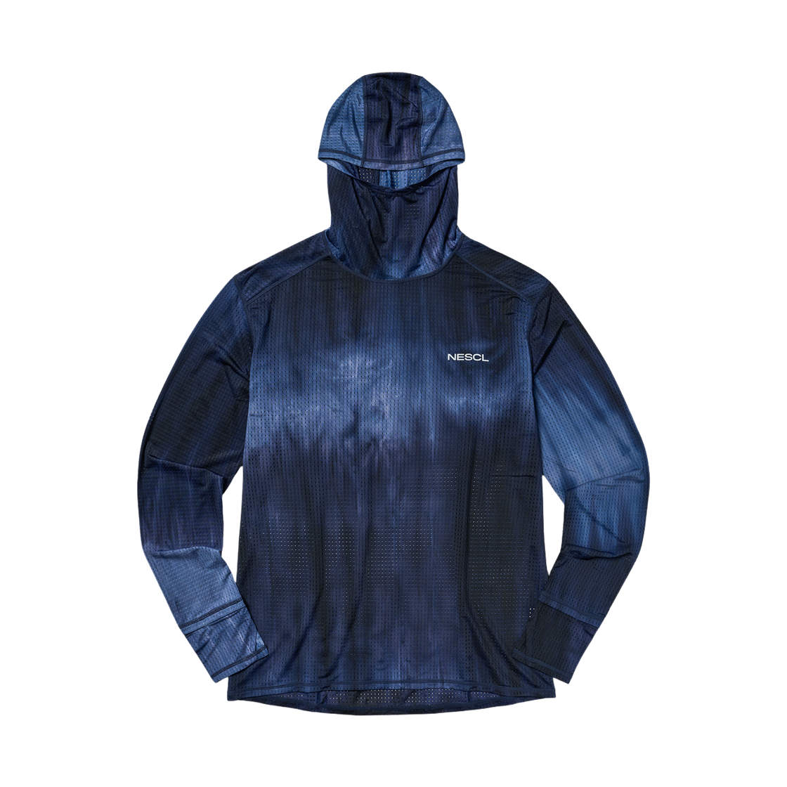 네스클 에어벤트 타이다잉 레이싱 핑거 워치홀 후드슬리브 블루(NESCL Air-Vent Tie-Dye Racing Finger Watch-Hole Hood Sleeve Blue)