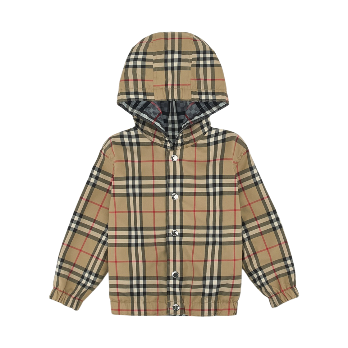 8047917 (Kids) Burberry Reversible Check Stretch Cotton Jacquard Jacket Pale Blue