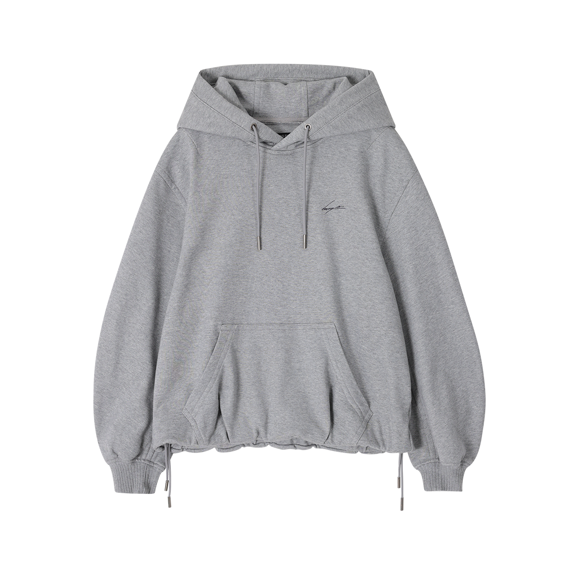 WI5TS709MG (W) SONGZIO COLLECTION Benediction Embroidered Cocoon Hood Melange Grey