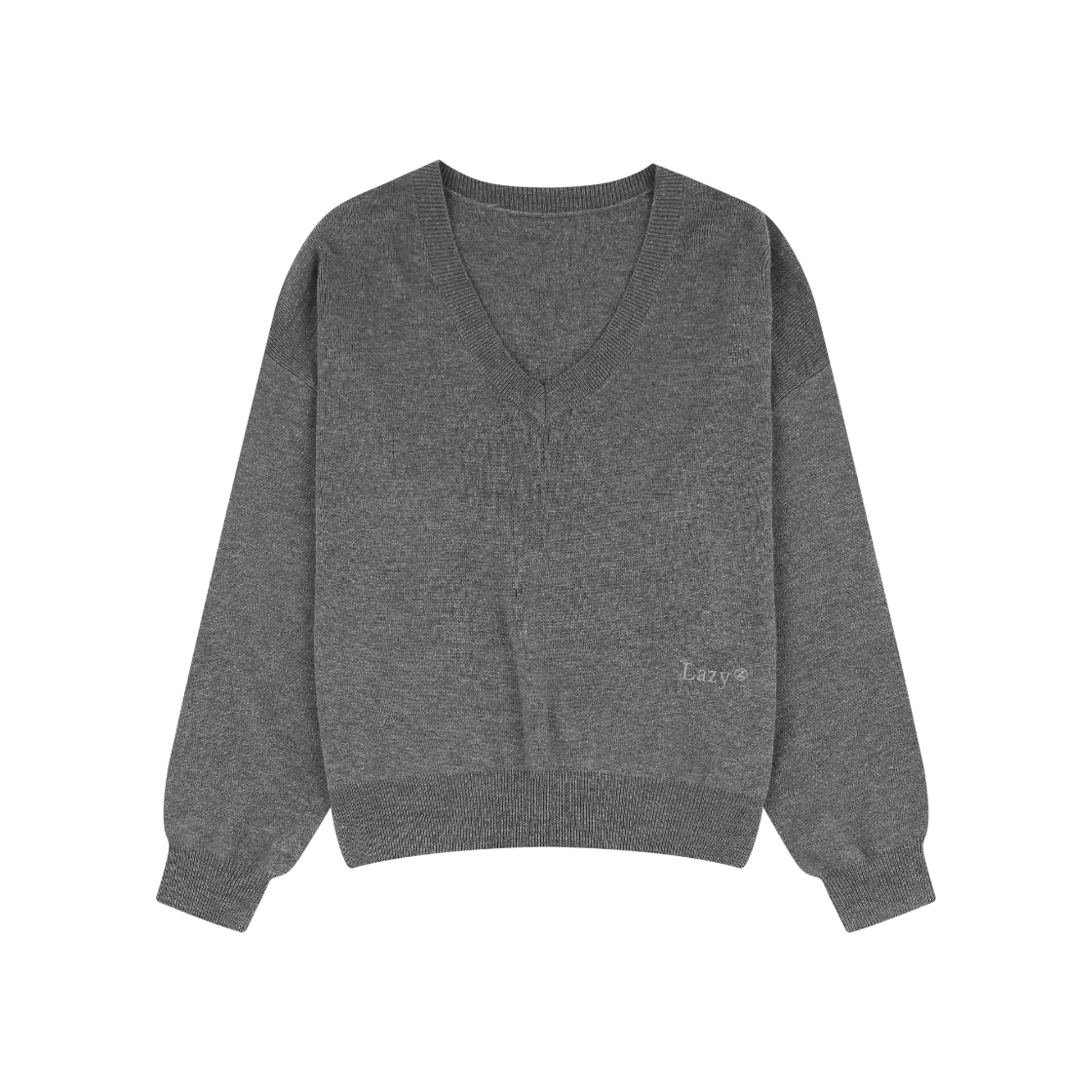 레이지지 클래식 브이넥 니트 차콜(LAZYZ Classic V Neck Knit Charcoal) - 1