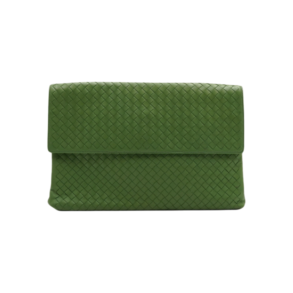 ITU5EPJD5QVC Bottega Veneta Green Intrecciato Folding Clutch Bag