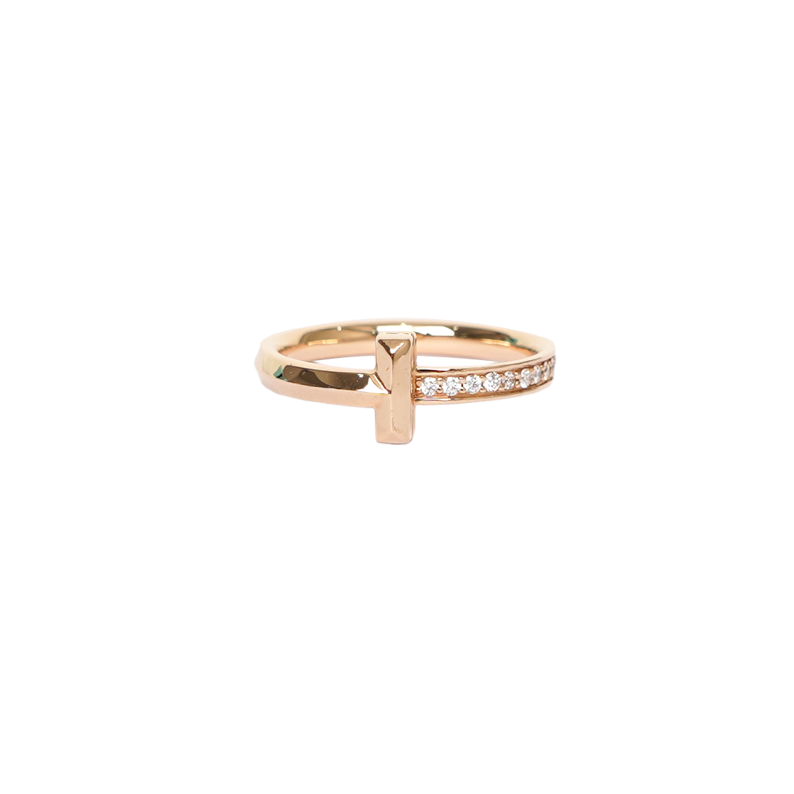 ITQOPCCFIOTU Tiffany T1 Ring Rose Gold Diamond Setting