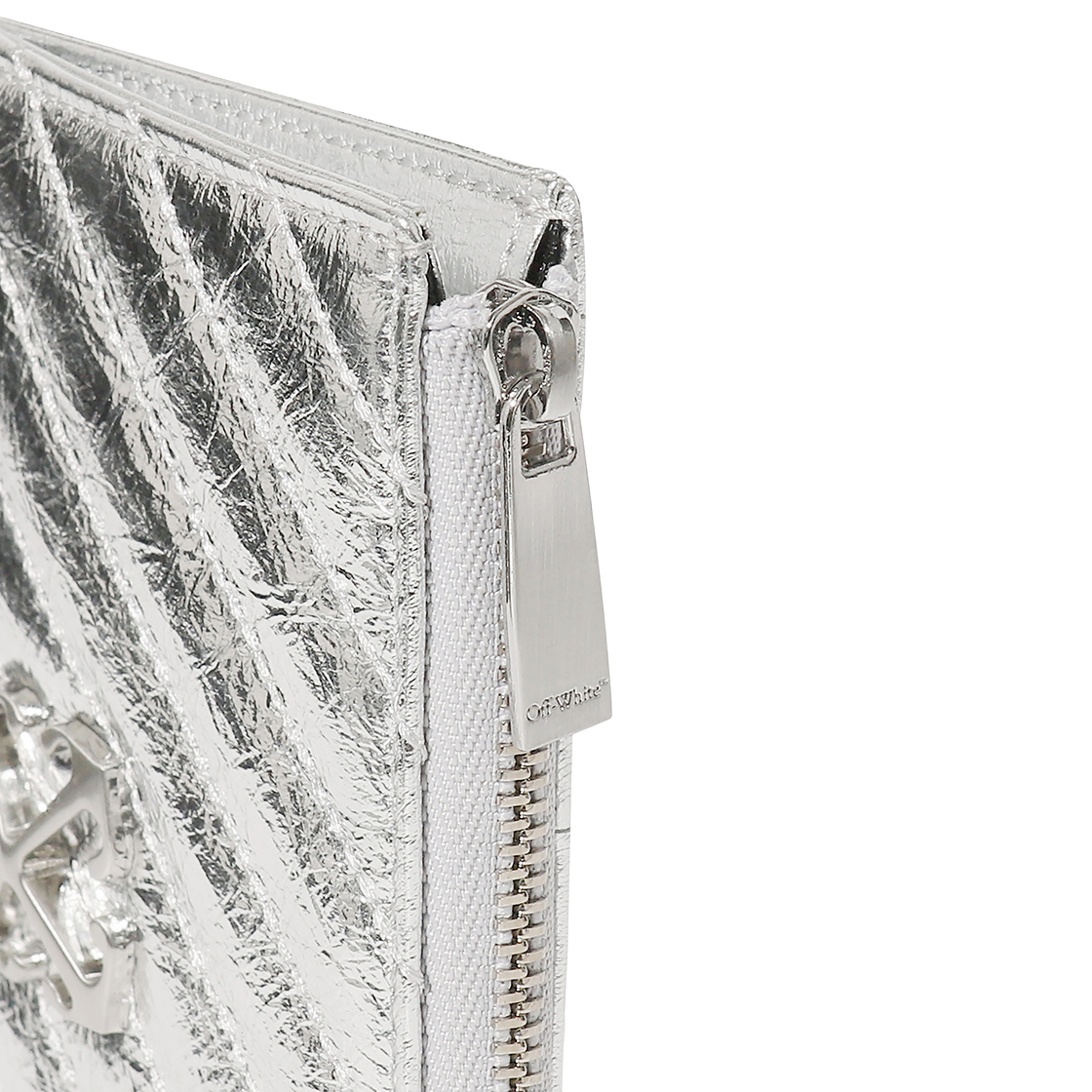 오프화이트 퀼티드 카드 월렛 롱 (실버)(Off-White Quilted Card Wallet Long (Silver)) - 5