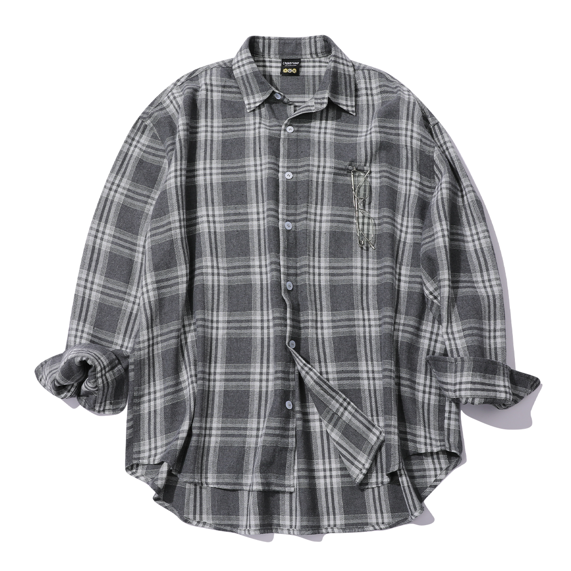 C25FA45 CPGN STUDIO Nomad Overfit Check Shirt Grey
