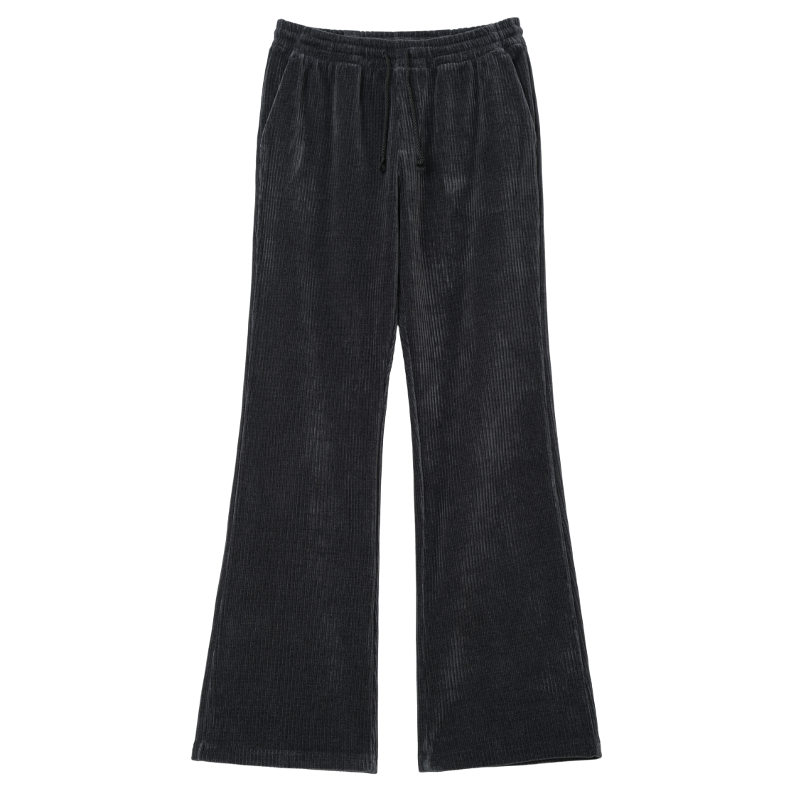 MW383CHA MILLO WOMEN Velvet Corduroy Flare Pants Charcoal