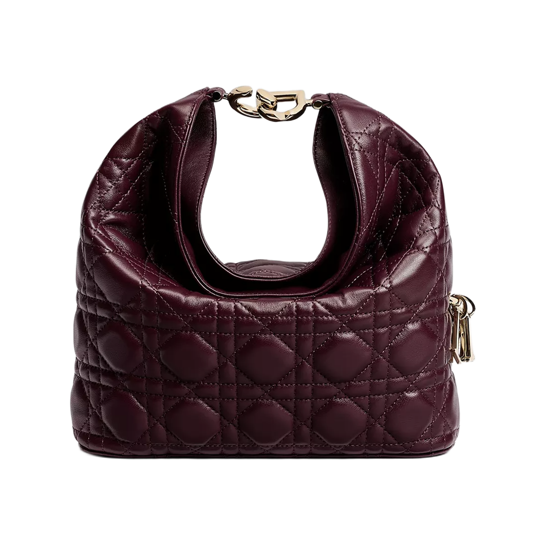 M2867ODKZ-M42R Dior Toujours Small Hobo Bag Cannage Lambskin Deep Amaranth