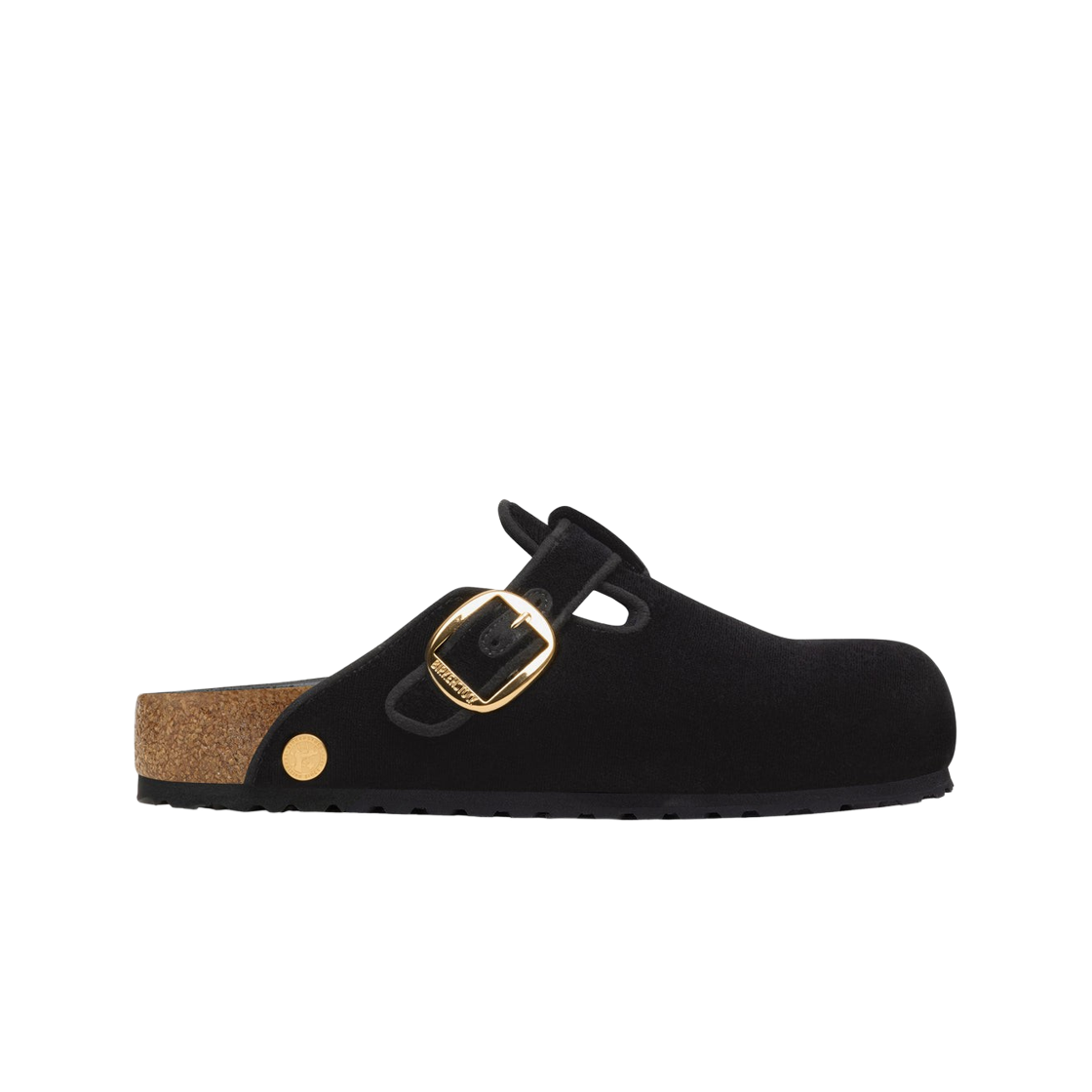 1030086 (W) Birkenstock Boston Big Buckle Velvet Black - Narrow