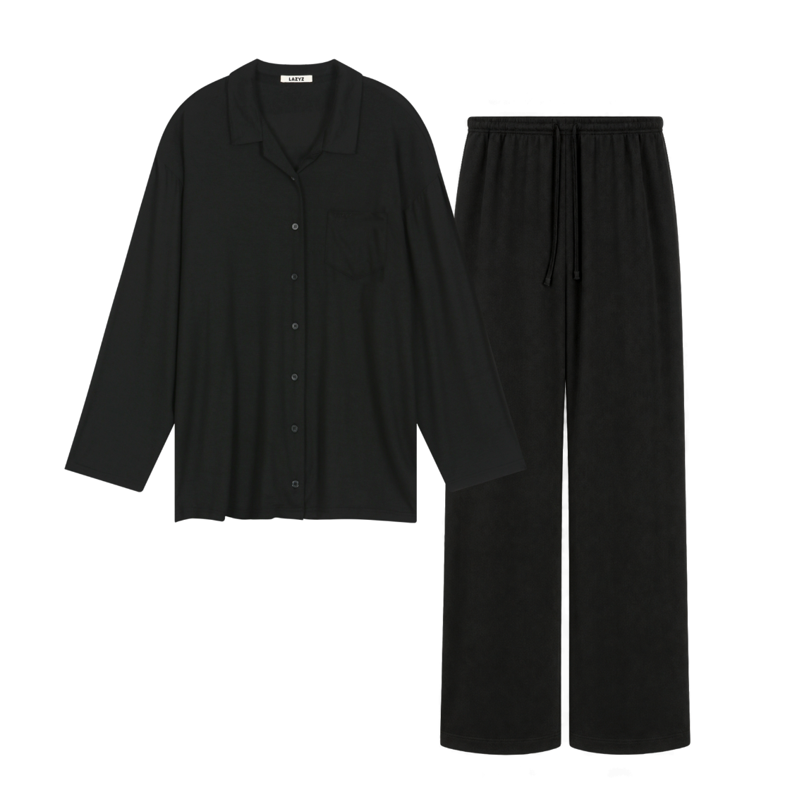 레이지지 소프트 눈 모달 파자마 세트 블랙(LAZYZ Soft Noon Modal Pajama Set Black)
