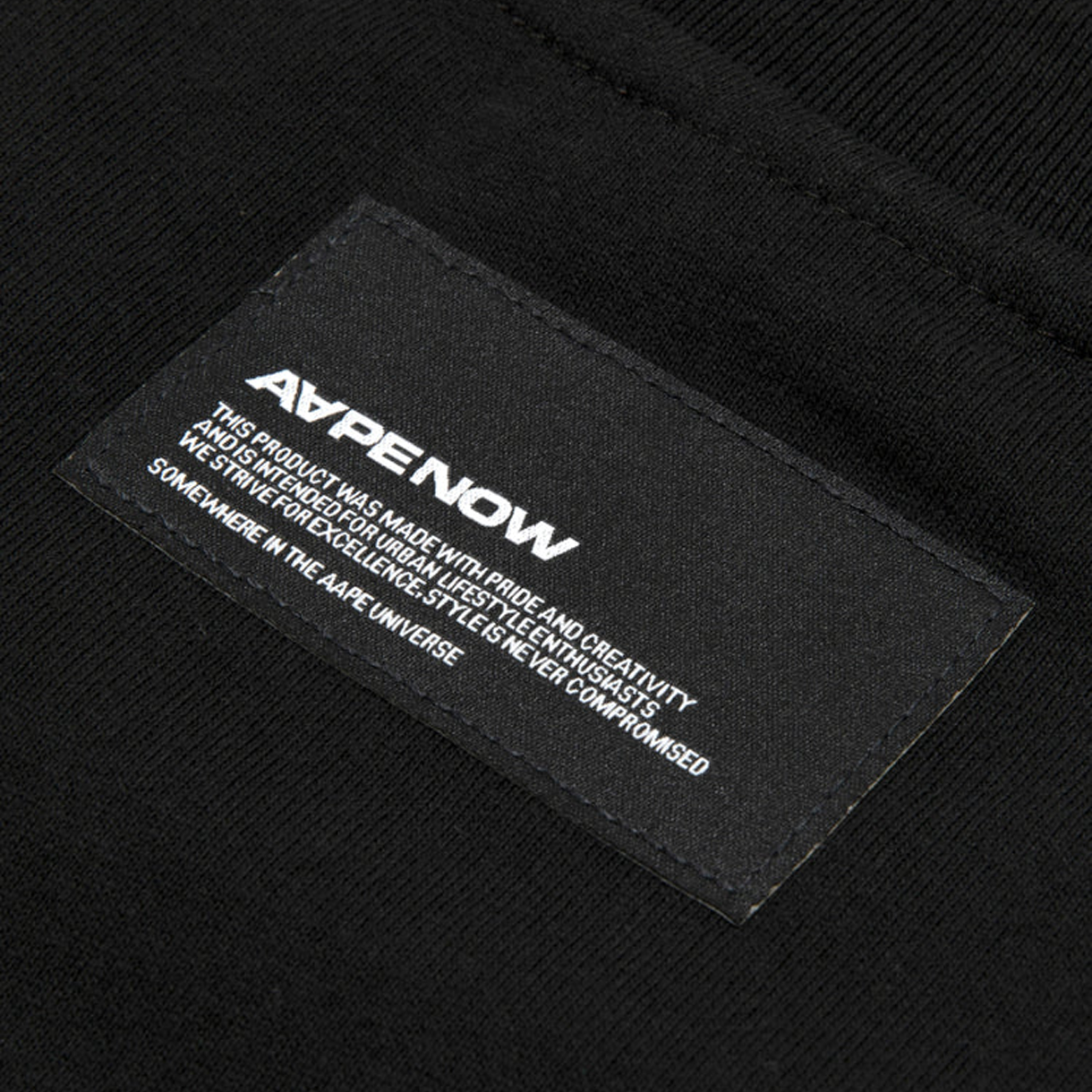 에이프 문페이스 로고 롱 슬리브 티 블랙 - 26FW(AAPE Moonface Logo Long Sleeve Tee Black - 26FW) - 4