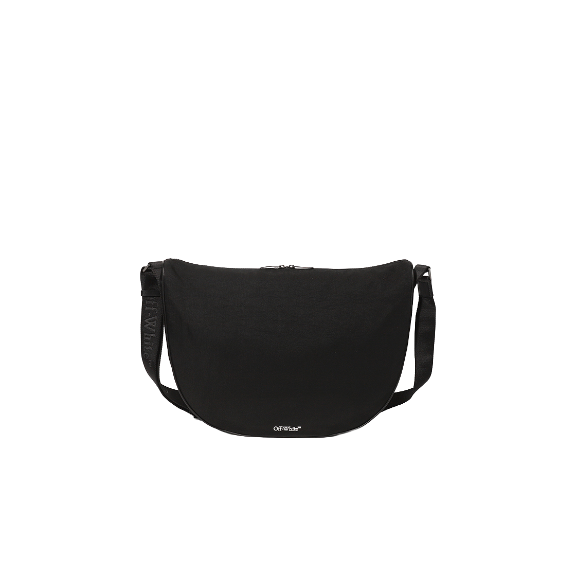 오프화이트 하프문 숄더 백 L (블랙)(Off-White Halfmoon Shoulder Bag L (Black))