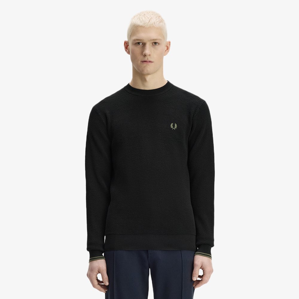 프레드페리 와플 스티치 니트 블랙(Fred Perry Waffle Stitch Knit Black) - 2