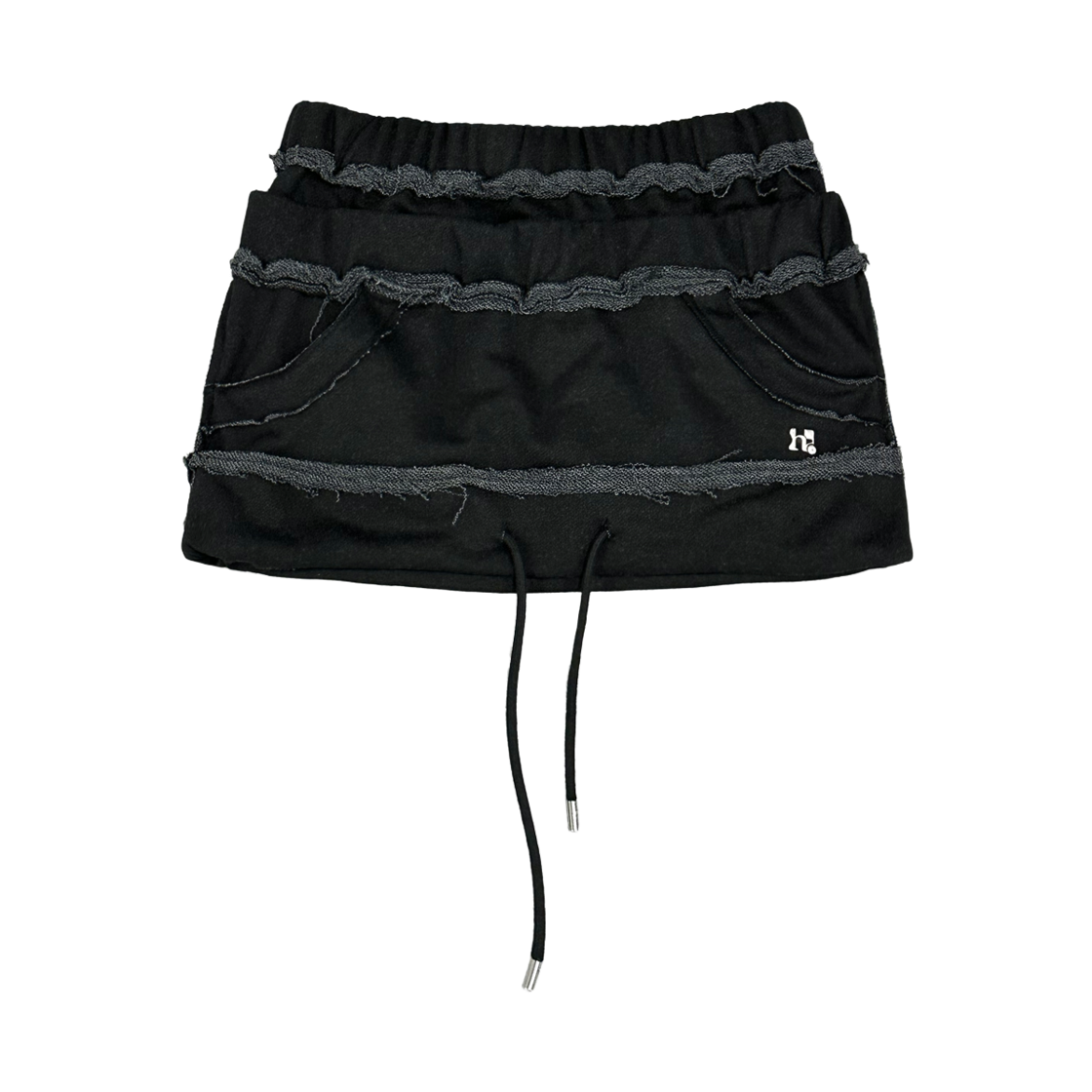 CSK2FB02WSB000 Holy Number 7 Sagging Layered Mini Skirt