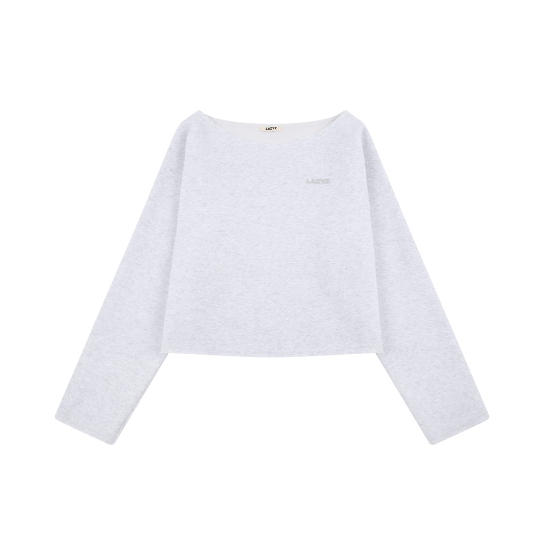 레이지지 소프트 오프숄더 스웻셔츠 라이트 그레이(LAZYZ Soft Off Shoulder Sweatshirt Light Gray)
