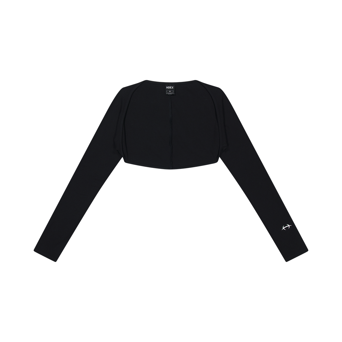 H253WRSTL130BK HDEX Ribbed Plain Bolero Top Black