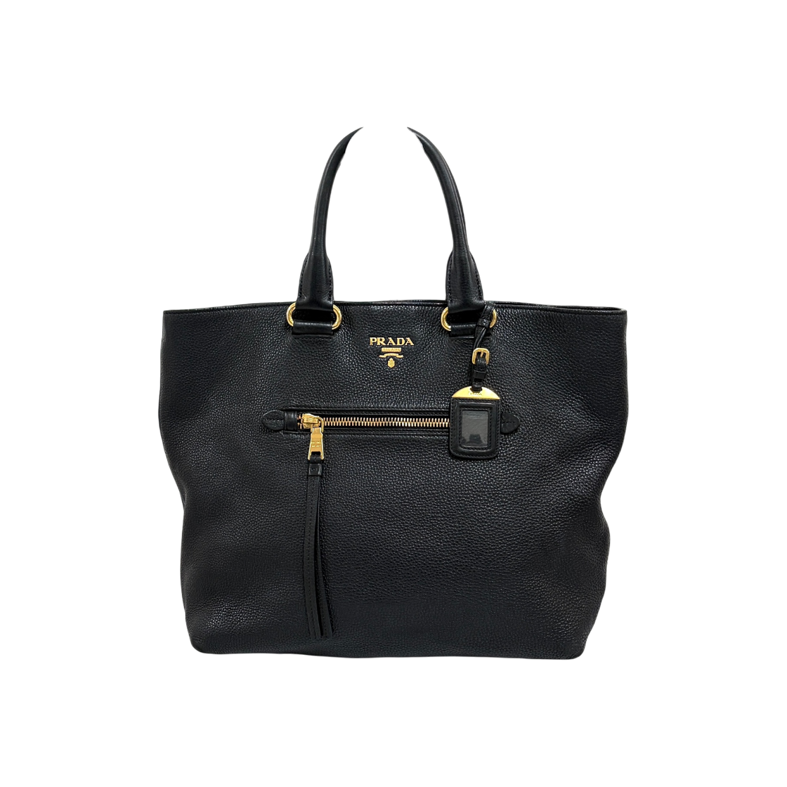 ITH7SID463KG Prada Vitello Daino Tote Bag Black