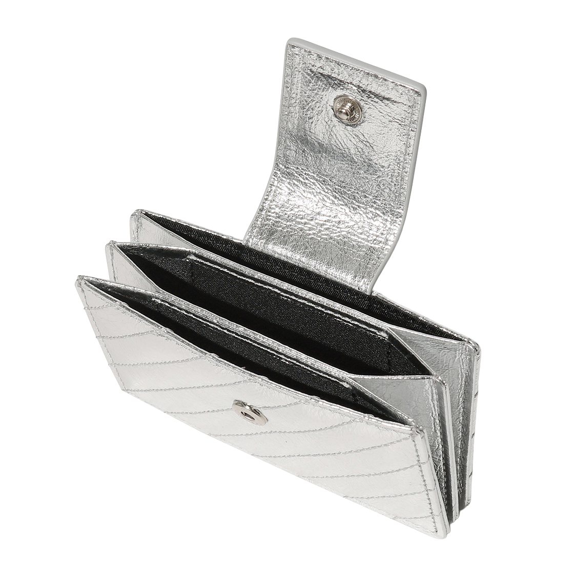 오프화이트 퀼티드 아코디언 카드 월렛 (실버)(Off-White Quilted Accordion Card Wallet (Silver)) - 3