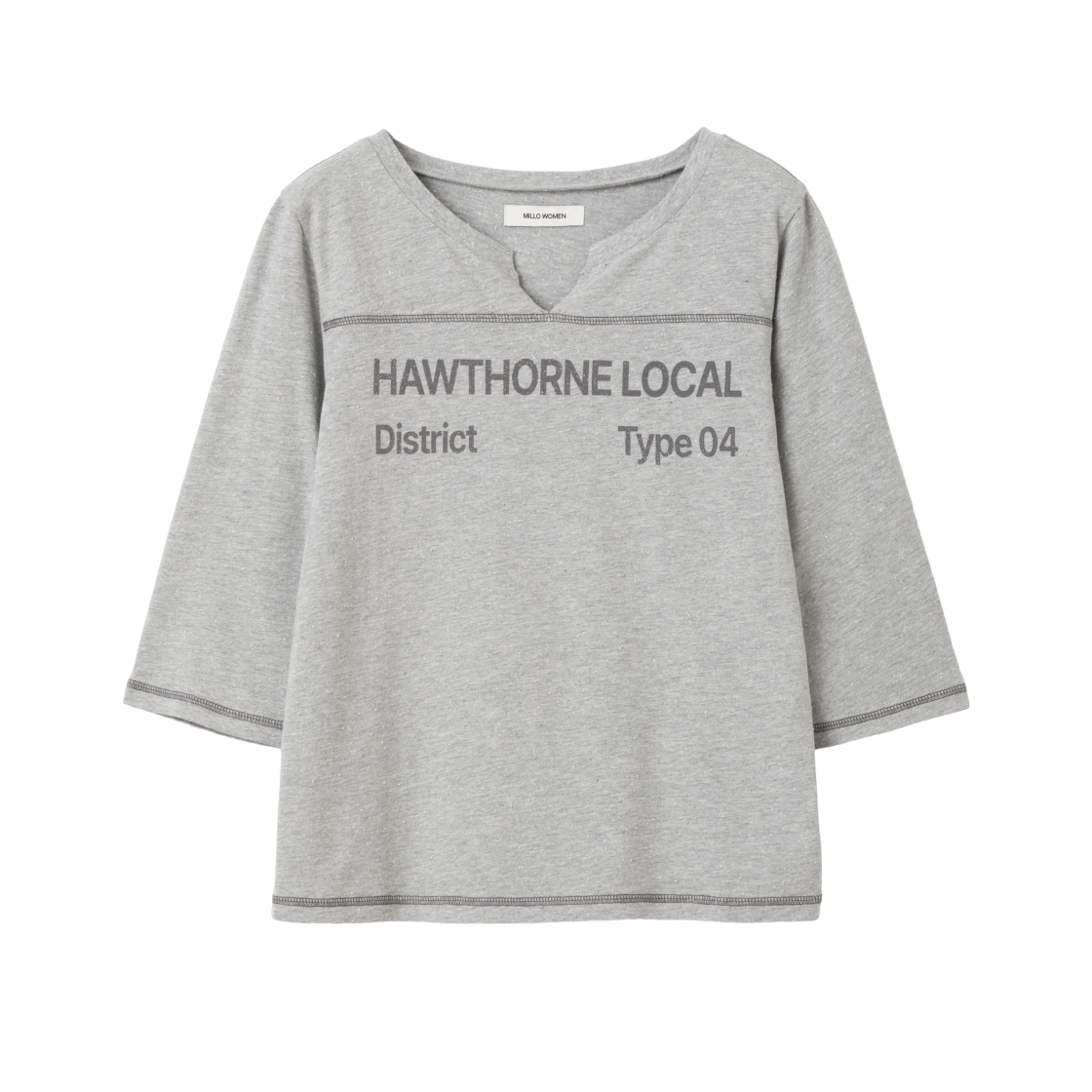 MW374MGR MILLO WOMEN Raw Textured T-Shirt Melange Gray