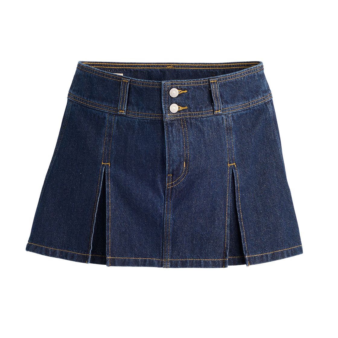 리바이스 인버티드 플리츠 미니 스커트 다크 인디고(Levi's Inverted Pleat Mini Skirt Dark Indigo)