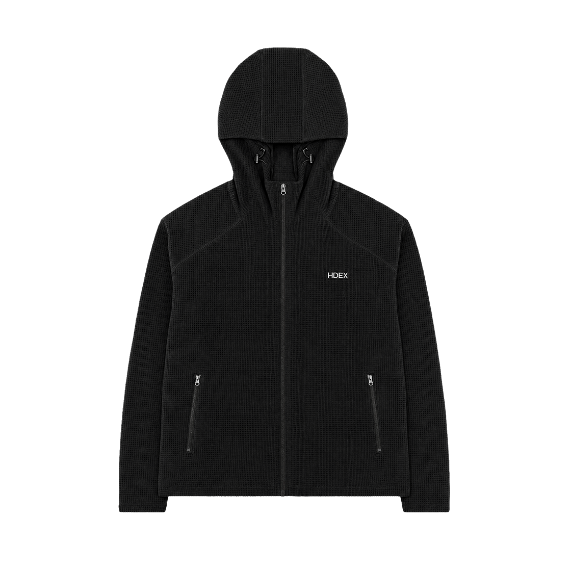 에이치덱스 소프트 벨로어 와플 후디 집업 블랙(HDEX Soft Velour Waffle Hoodie Zip-Up Black) - 1