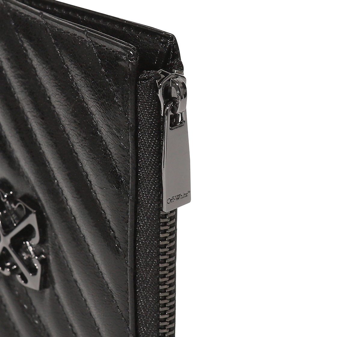 오프화이트 퀼티드 카드 월렛 롱 (블랙)(Off-White Quilted Card Wallet Long (Black)) - 5