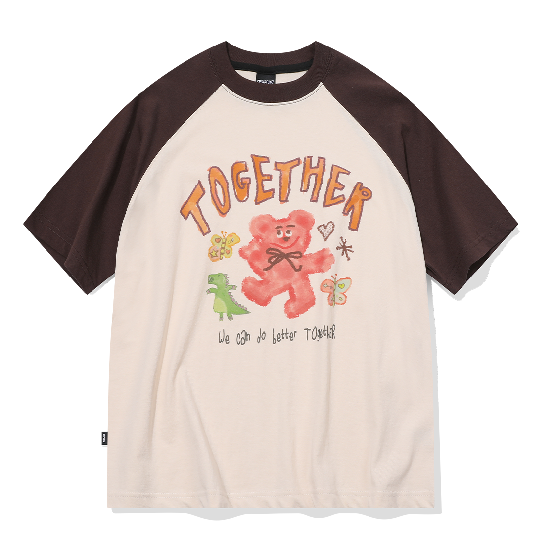 CP25SB23 CPGN STUDIO Do It Bear Raglan T-Shirt Brown