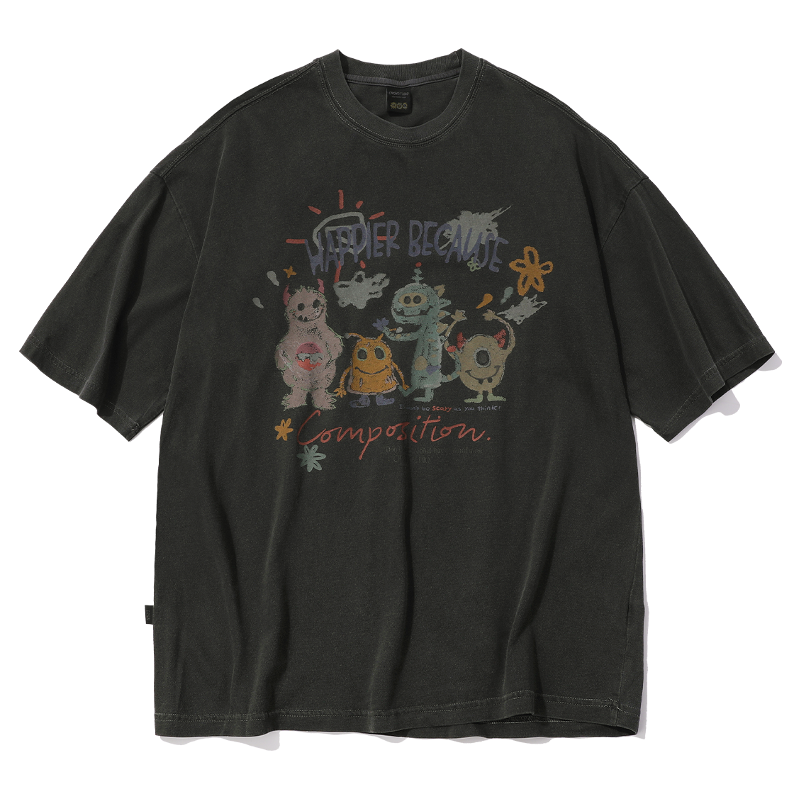C24SD19 CPGN STUDIO Happy Day Pigment T-Shirt Smoke Black