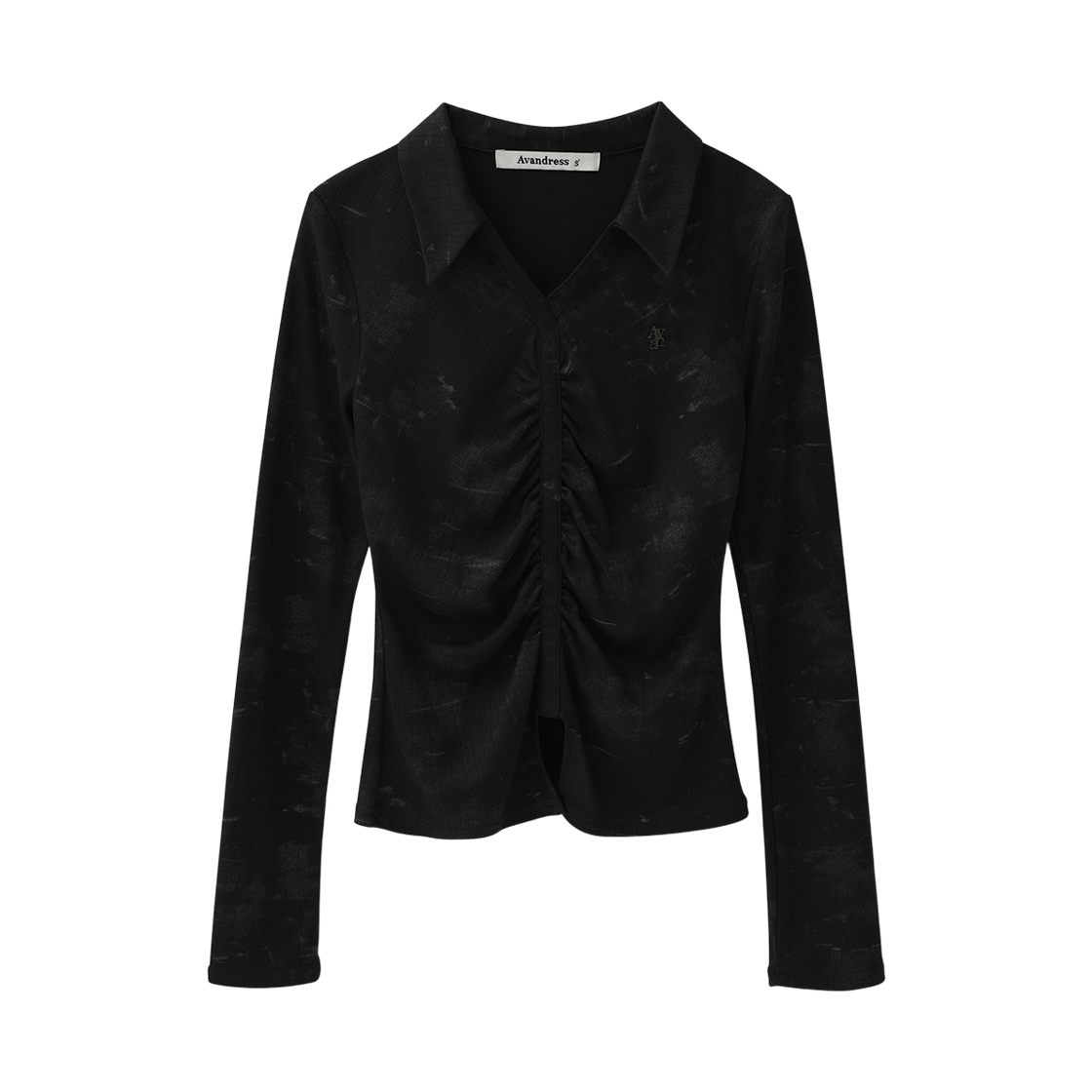 어반드레스 마일라 포그 셔링 카라 롱 슬리브 블랙(AVANDRESS Myla Fog Shirring Collar Long Sleeve BLACK)
