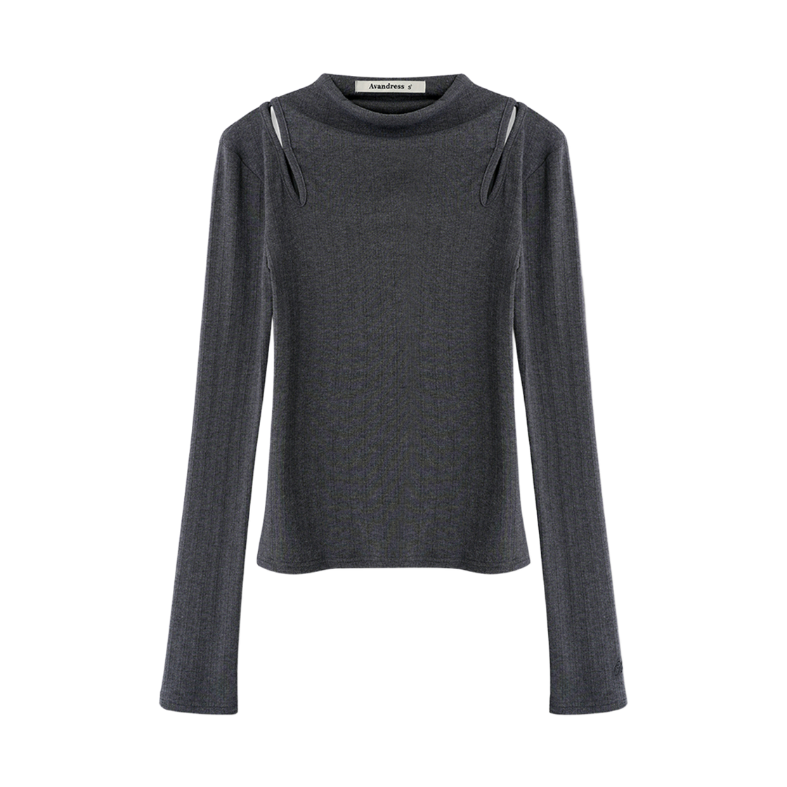 AD63TS14CH AVANDRESS Rinit Slash Cut-out Tee CHARCOAL