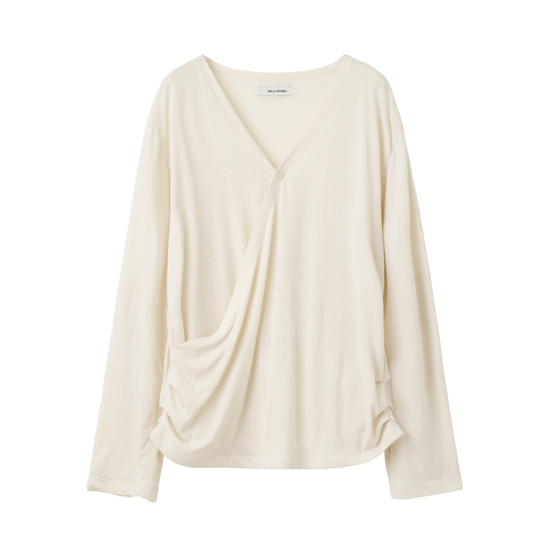 MW378LBE MILLO WOMEN Button Wrap T-Shirt Light Beige