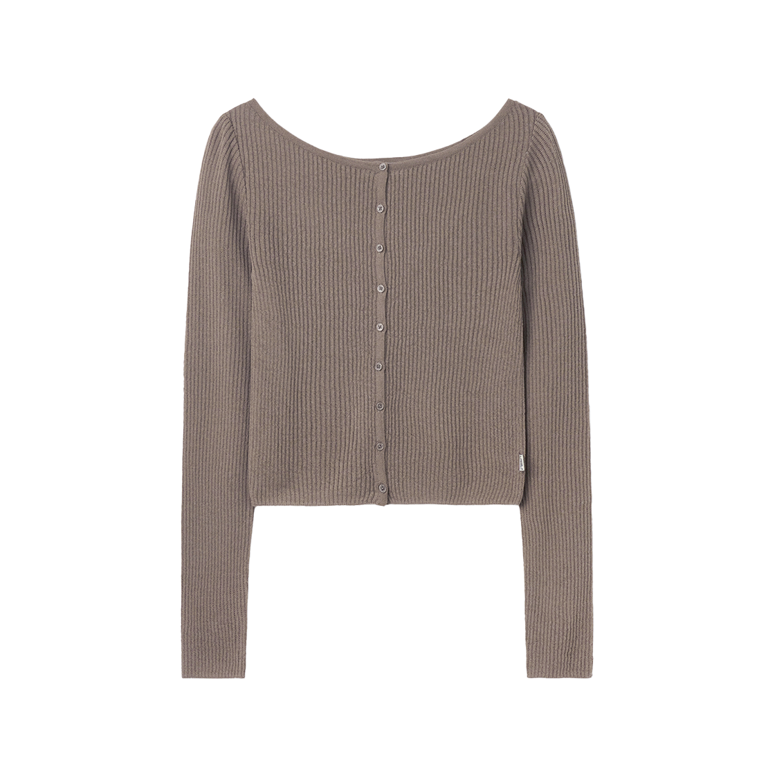SW2E2KT02BR symmetric percent Boat Neck Cardigan Brown
