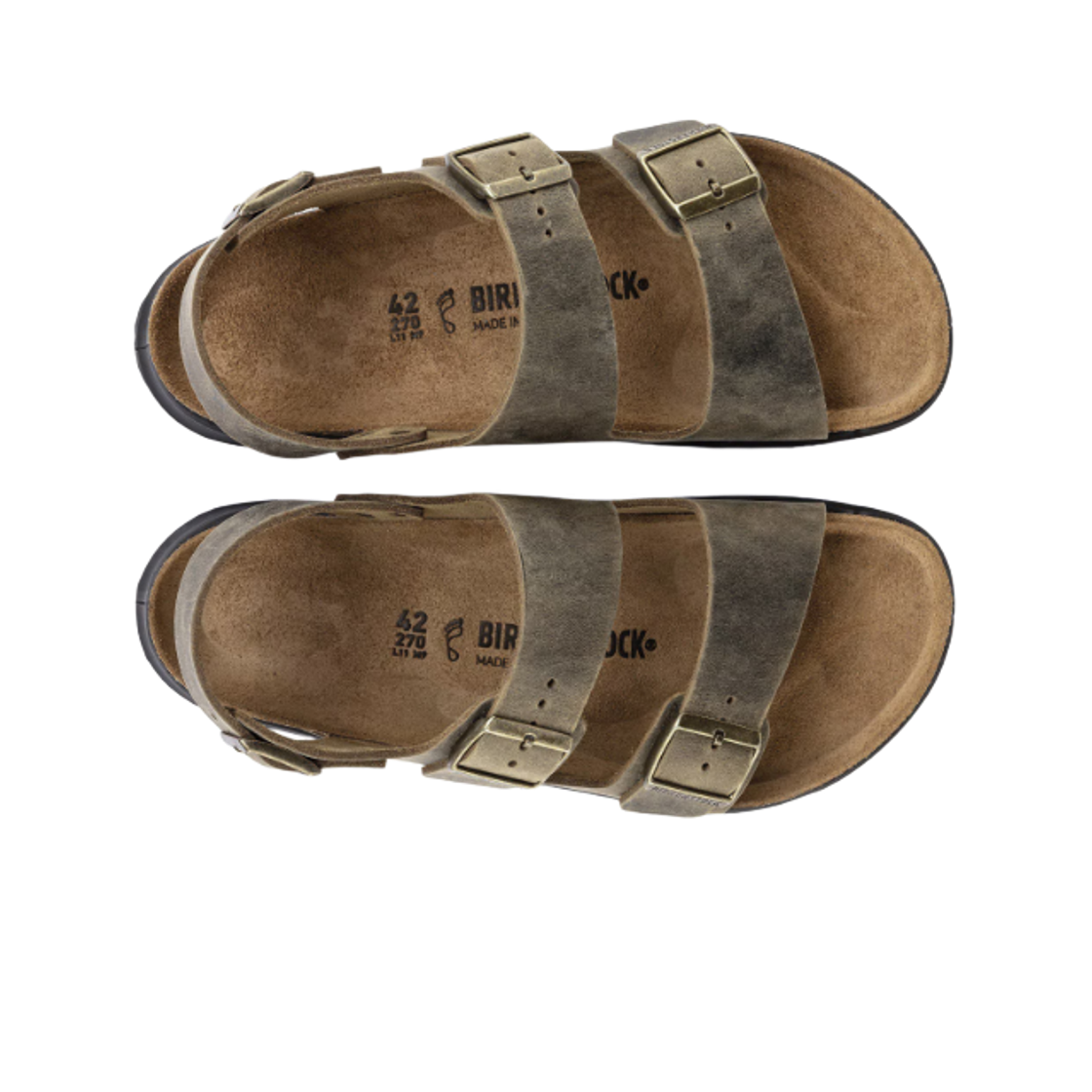 버켄스탁 밀라노 크로스타운 오일드 레더 페이디드 카키 - 레귤러(Birkenstock Milano Crosstown Oiled Leather Faded Khaki - Regular) - 2