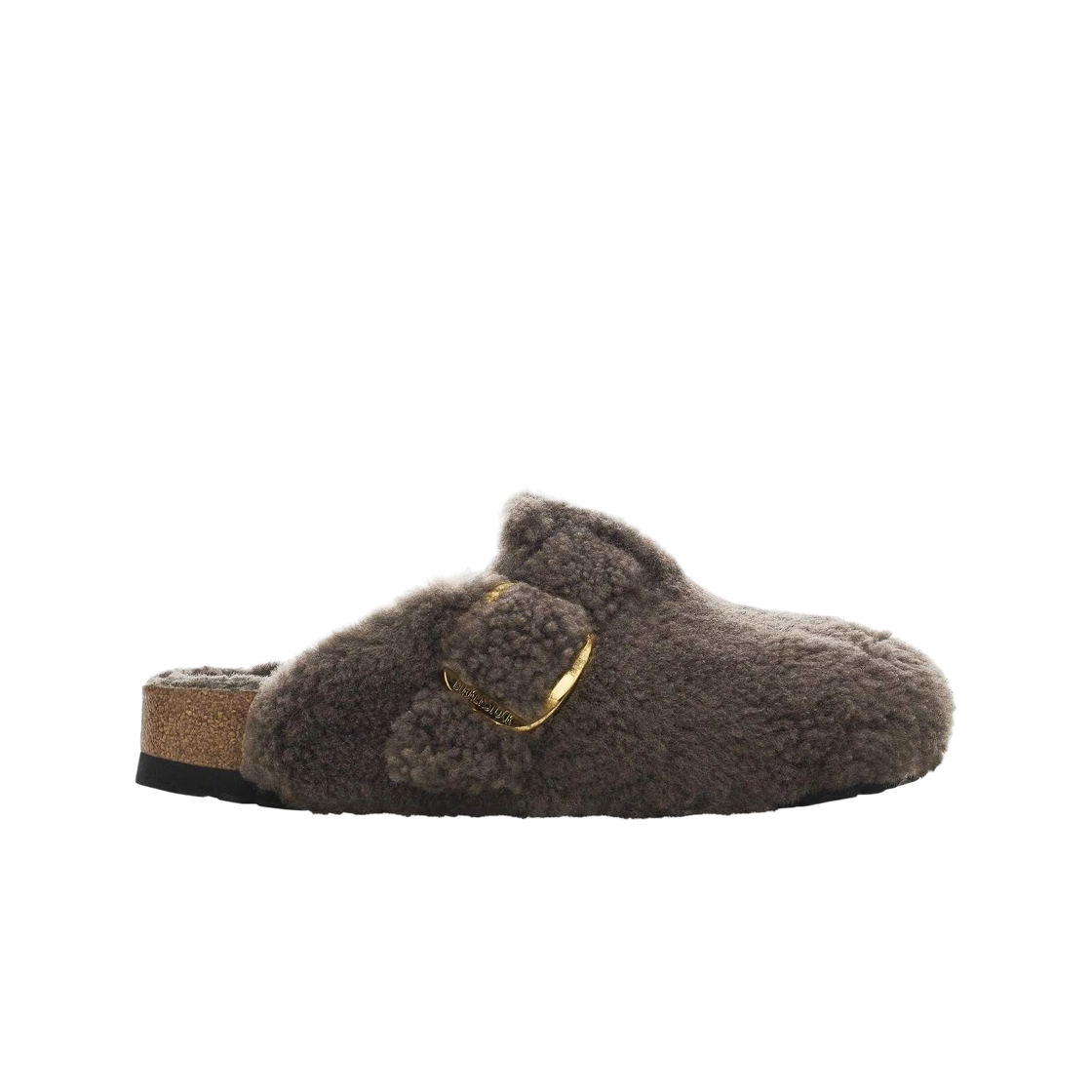 1028584 (W) Birkenstock Boston Big Buckle Shearling Concrete Gray - Narrow