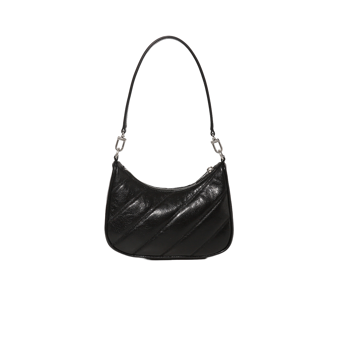 오프화이트 퀼티드 미니 크로스바디 백 (블랙)(Off-White Quilted Mini Crossbody Bag (Black)) - 4