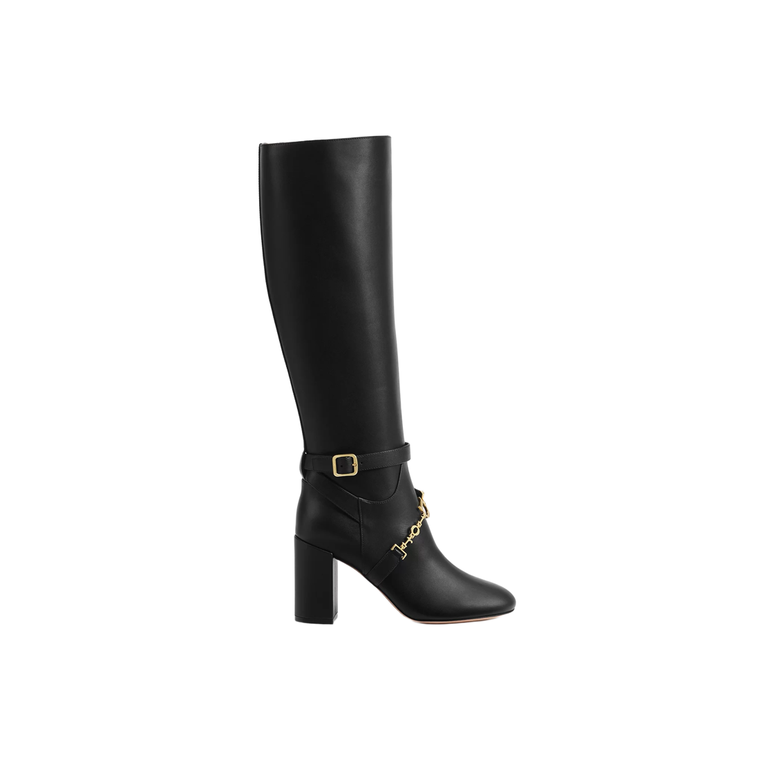 KDT290CFY-S900 (W) Dior Diorly Heeled Boot Shiny Calfskin Black