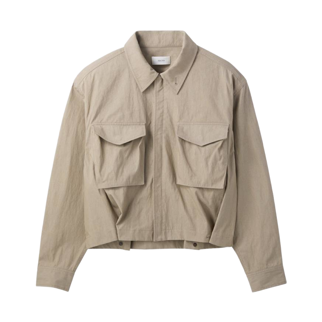 RM26WWJP001BE Recto Pocket Detail Crop Jacket Sepia Beige