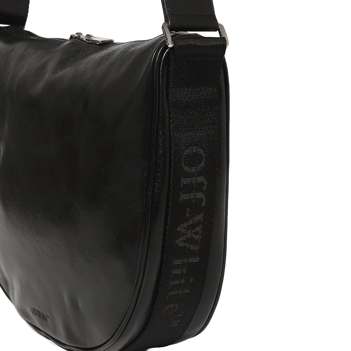 오프화이트 하프문 숄더 백 S 레더 (블랙)(OFF-WHITE Halfmoon Shoulder Bag S Leather (Black)) - 3