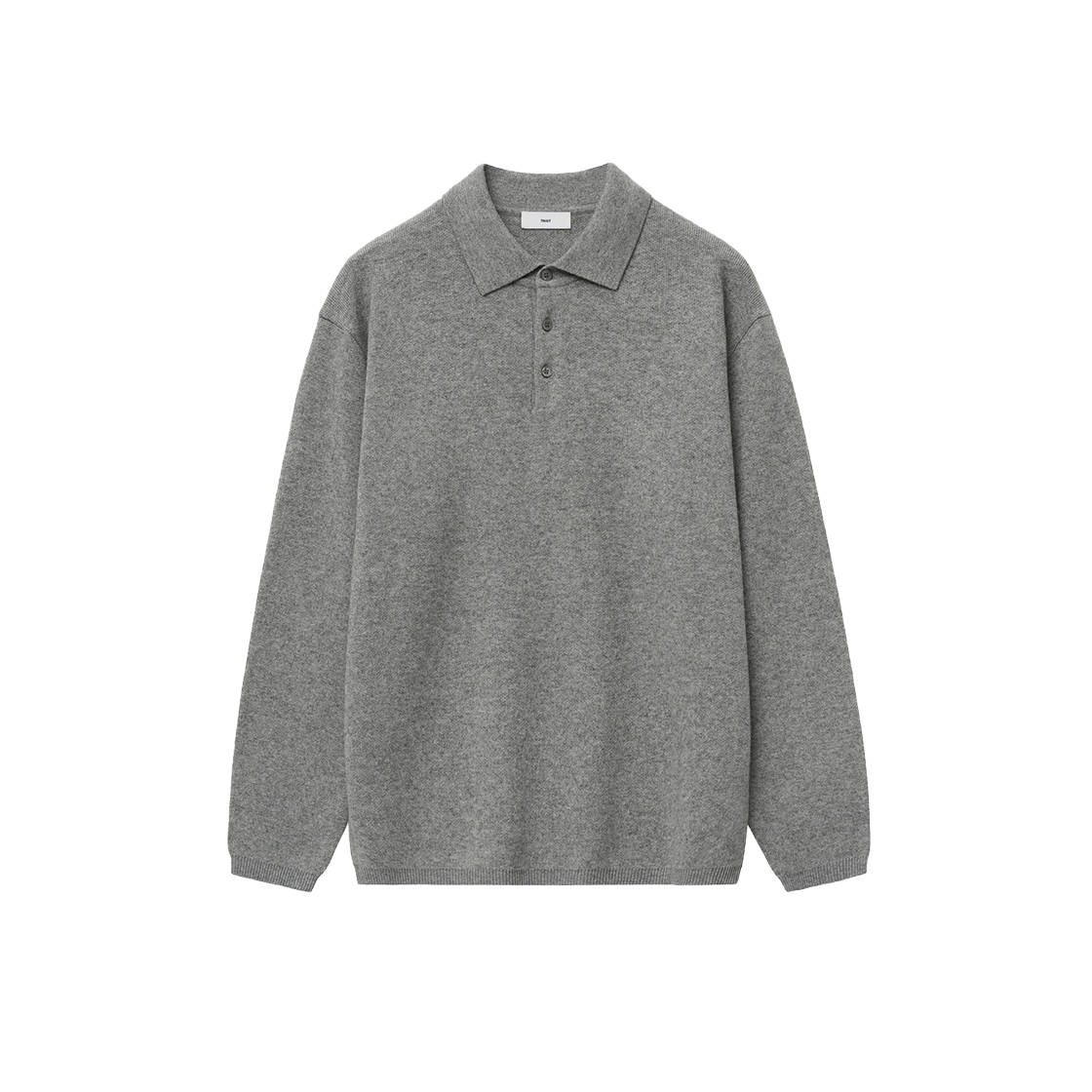 TNSW6F110G2 TNGT Cashmere Blended Essential Polo Knit Top Grey