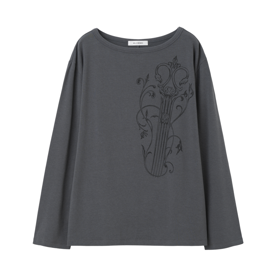 MW375CHA MILLO WOMEN Vintage Comb Loose T-Shirt Charcoal