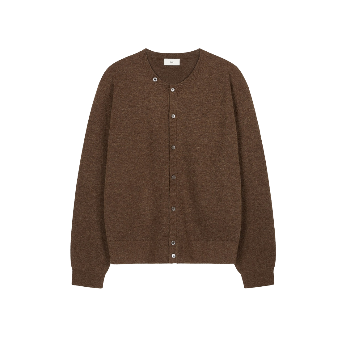 TNSW6F100W2 TNGT Alpaca Round Cardigan Brown