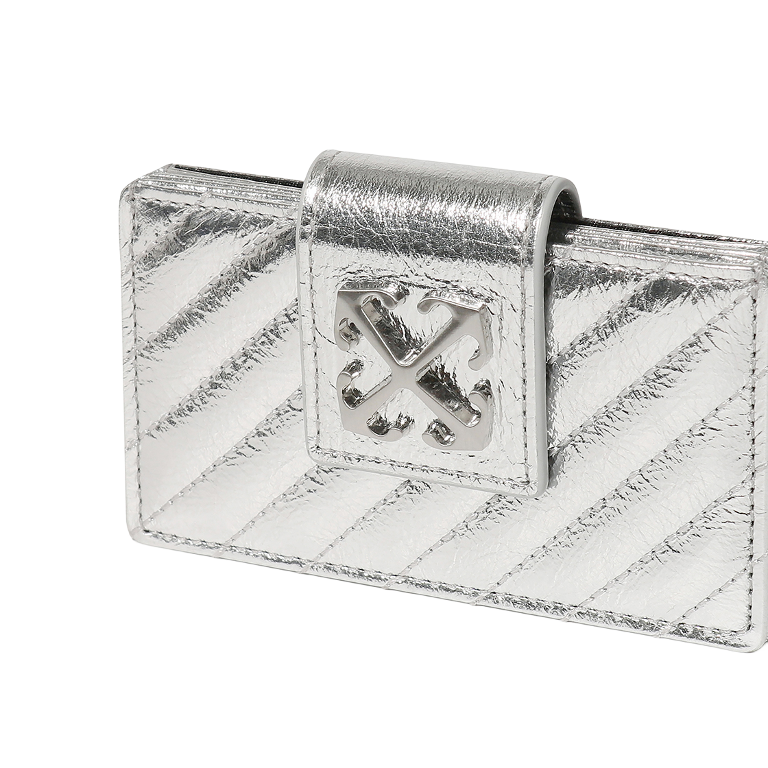 오프화이트 퀼티드 아코디언 카드 월렛 (실버)(Off-White Quilted Accordion Card Wallet (Silver)) - 2
