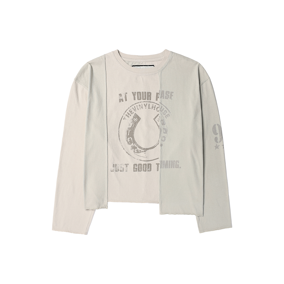 VH2GFFT562ACR Thevinylhouse Block Unbalance Ls Tee(W) Cream