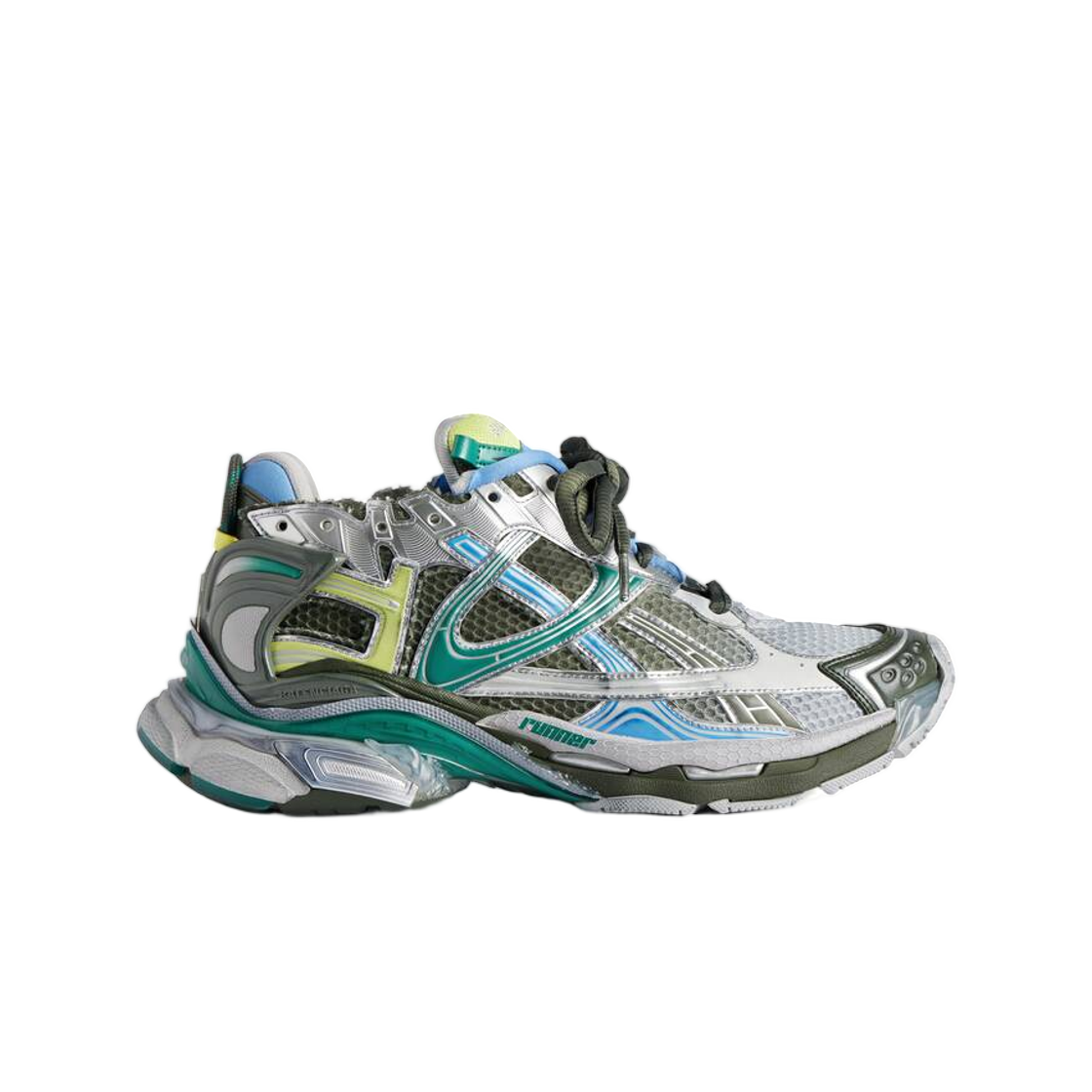 A0011YWRNGM1437 Balenciaga Runner Gradient Sneaker Grey Blue Green Yellow