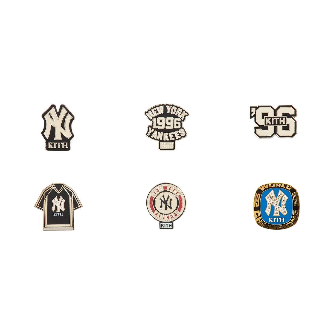 키스 포 뉴욕 양키스 핀 세트 멀티 (6개 세트)(Kith for the New York Yankees Pin Set Multi (Set of 6))
