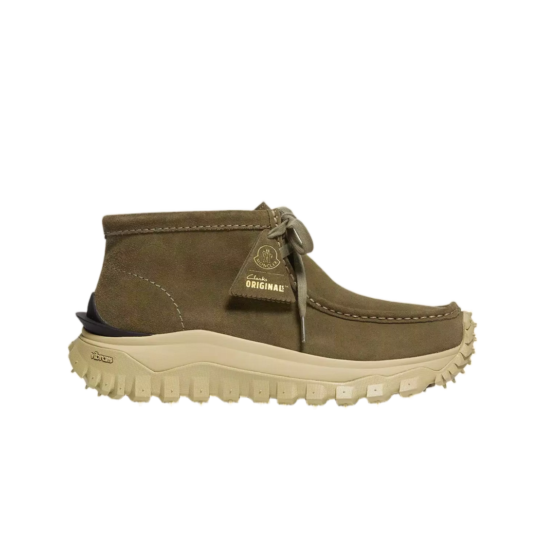 L2-09A-4G00100-N0112-830 Moncler x Clarks Originals Trailgrip Wallabee GTX Suede Boots Olive Green - 26FW