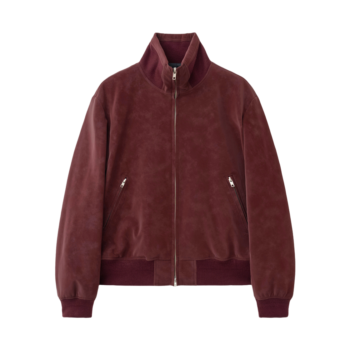 알렌느 벨루아 하이넥 블루종 버건디(Haleine Velour High Neck Blouson Burgundy (Xj313))